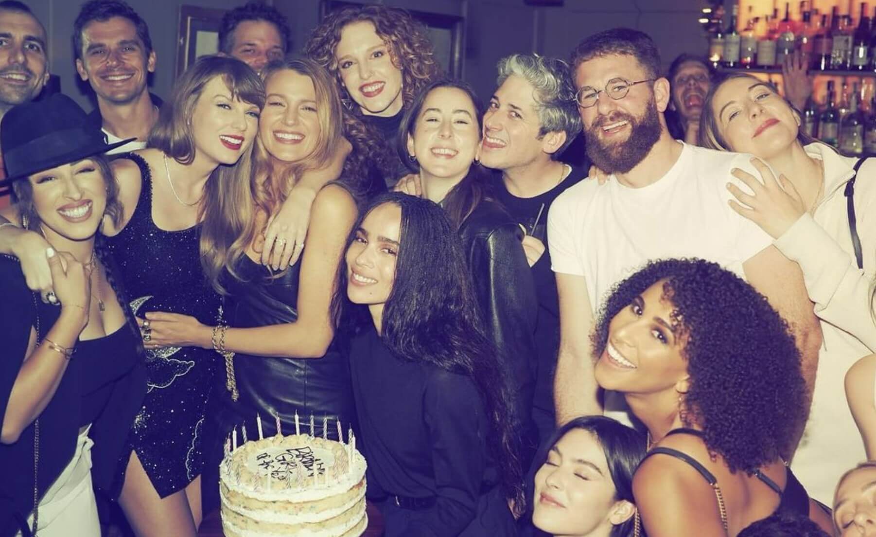 Taylow Swift with her Milk Bar cake at her 34th birthday party. Image via Instagram