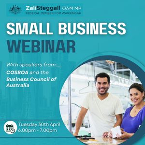 Small Business Webinar with Zali Steggall MP