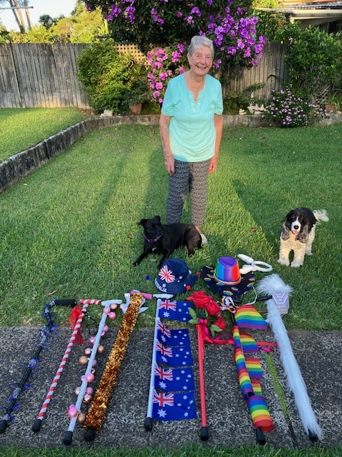 Val, a.k.a The Mayor, with her collection which Katie promises will grow. Image supplied. 