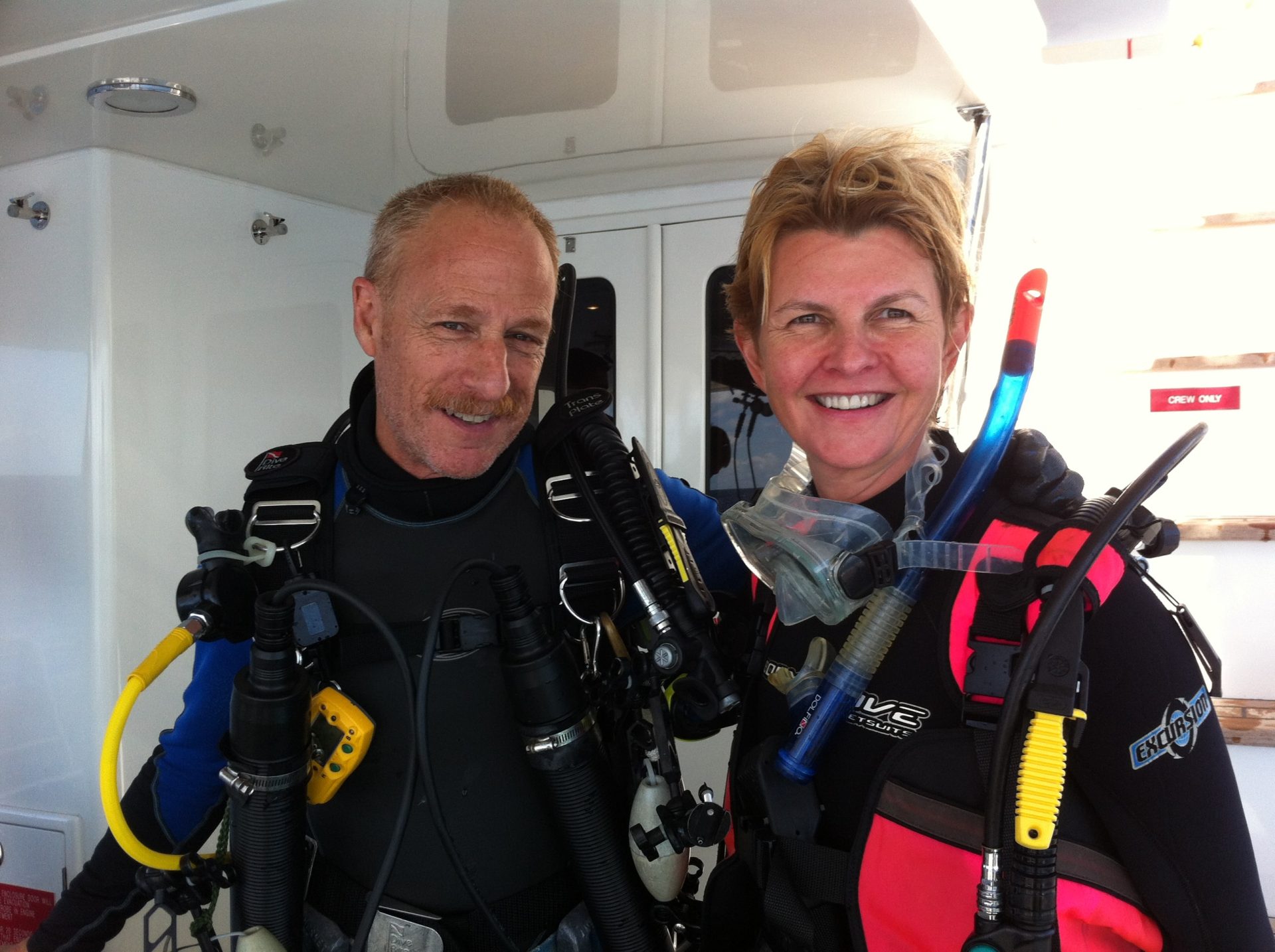 SeaLight Pictures' owners and founders, Adam Geiger and Colette Beaudry, at the Great Barrier Reef